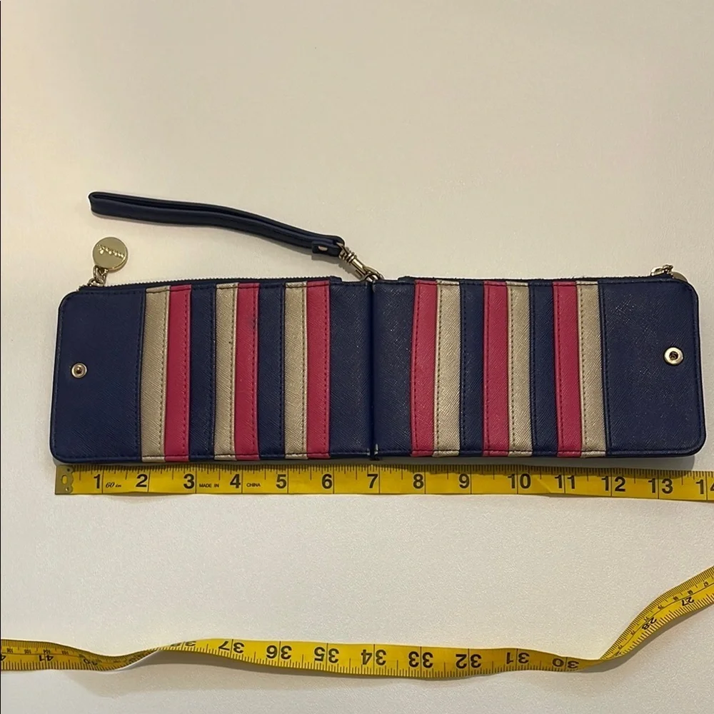 Mark. Blue Wristlet Wallet with Gold Accents